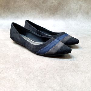 American Eagle Womens 77255 Size 6 Black Slip On Pointed Toe Ballet Flats